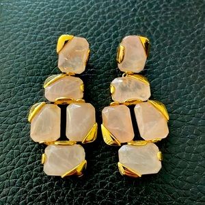 Statement light pink golden earring